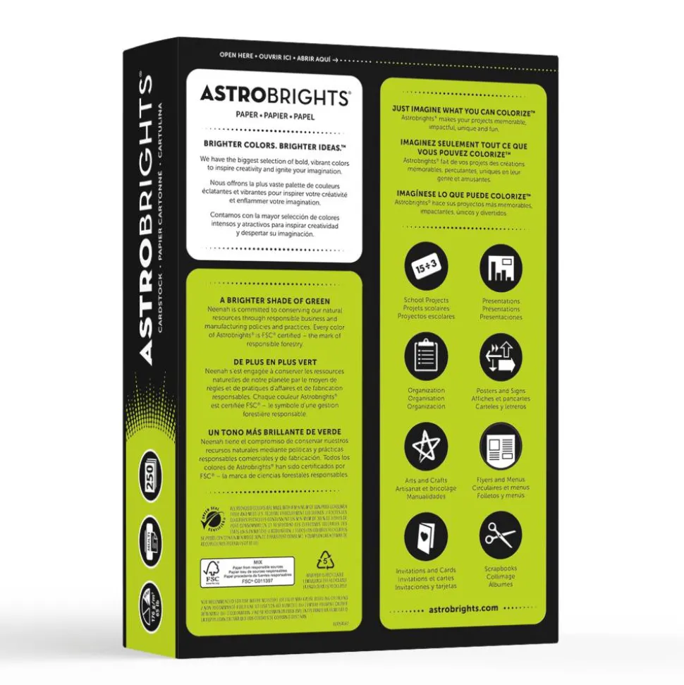 Astrobrights Color Card Stock, Terra Green, Letter (8.5" x 11"), 65 Lb, Pack Of 250