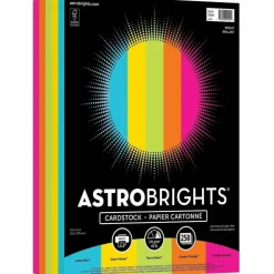 Astrobrights Color Card Stock - 5 Assorted Colours - 8 1/2"x11" - High-impact, Durable, Printable, Aci - 99904