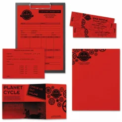 Astrobrights Color Multi-Use Printer & Copy Paper, 1 Ream, Re-Entry Red, Letter (8.5" x 11"), 500 Sheets Per Ream, 24 Lb, 94 Brightness