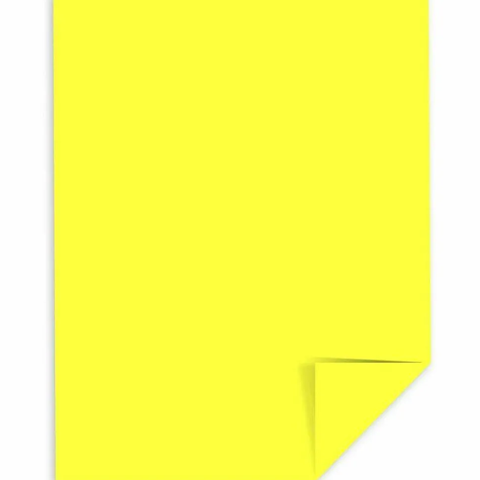 Astrobrights Color Multi-Use Printer & Copy Paper, 1 Ream, Lift-Off Lemon, Letter (8.5" x 11"), 500 Sheets Per Ream, 24 Lb, 94 Brightness
