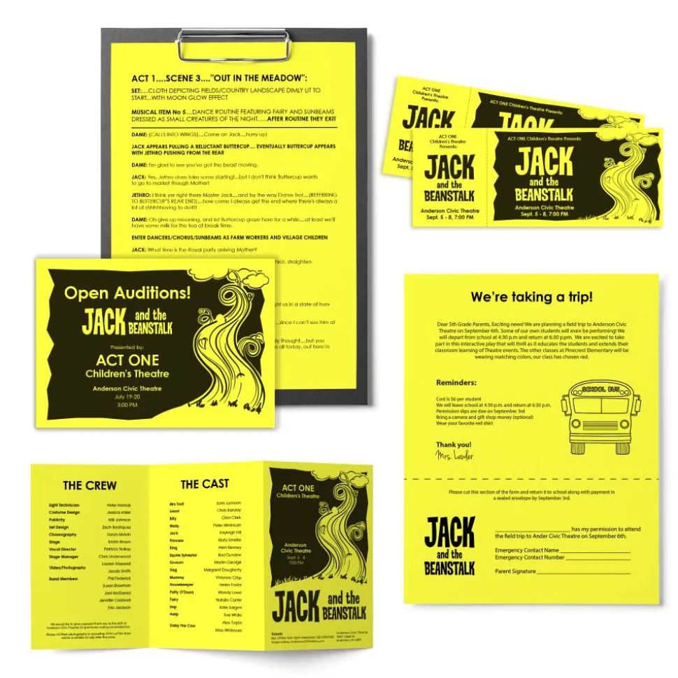 Astrobrights Color Multi-Use Printer & Copy Paper, 1 Ream, Lift-Off Lemon, Letter (8.5" x 11"), 500 Sheets Per Ream, 24 Lb, 94 Brightness