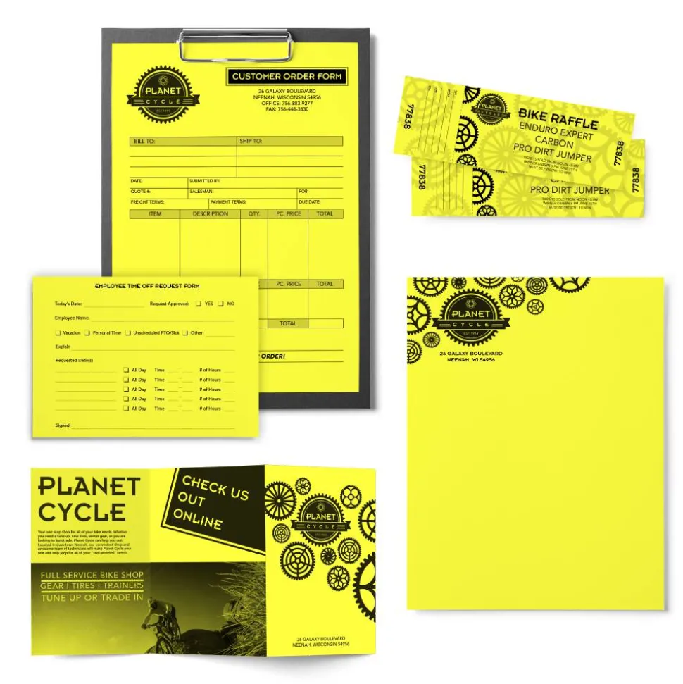 Astrobrights Color Multi-Use Printer & Copy Paper, 1 Ream, Lift-Off Lemon, Letter (8.5" x 11"), 500 Sheets Per Ream, 24 Lb, 94 Brightness