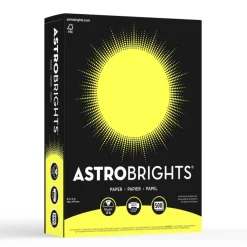 Astrobrights Color Multi-Use Printer & Copy Paper, 1 Ream, Lift-Off Lemon, Letter (8.5