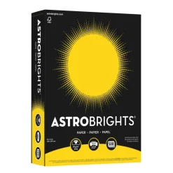 Astrobrights Color Multi-Use Printer & Copy Paper, 1 Ream, Solar Yellow, Letter (8.5" x 11"), 500 Sheets Per Ream, 24 Lb, 94 Brightness