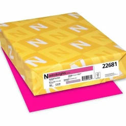 Astrobrights Color Multi-Use Printer & Copy Paper, 1 Ream, Fireball Fuchsia, Letter (8.5" x 11"), 500 Sheets Per Ream, 24 Lb, 94 Brightness