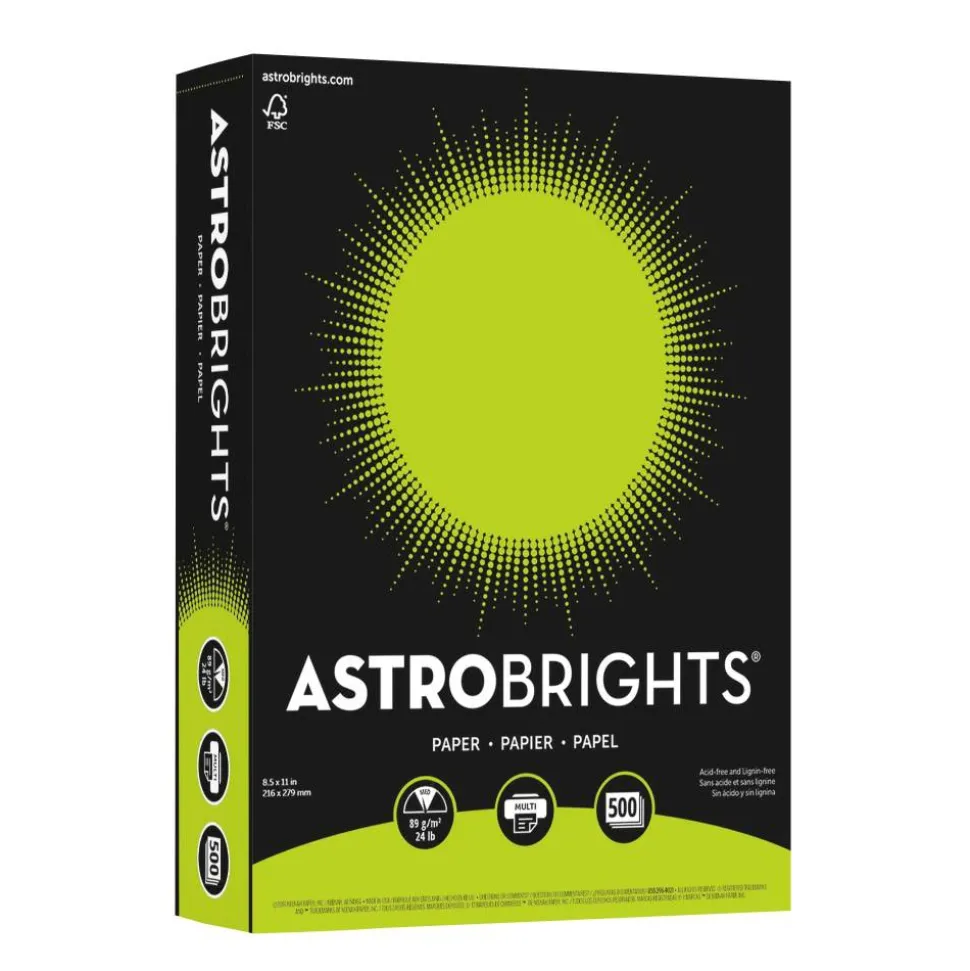 Astrobrights Color Multi-Use Printer & Copy Paper, 1 Ream, Terra Green, Letter (8.5" x 11"), 500 Sheets Per Ream, 24 Lb, 94 Brightness