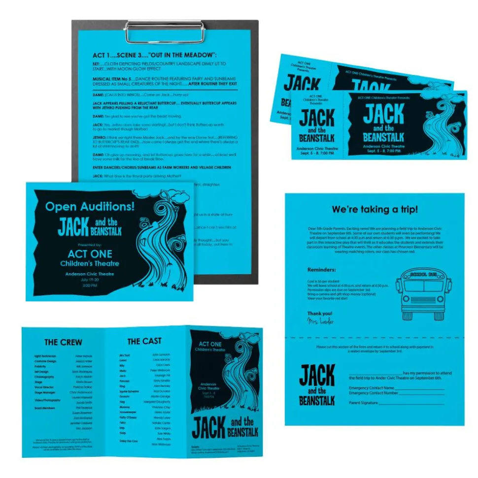 Astrobrights Color Multi-Use Printer & Copy Paper, 1 Ream, Lunar Blue, Letter (8.5" x 11"), 500 Sheets Per Ream, 24 Lb, 94 Brightness