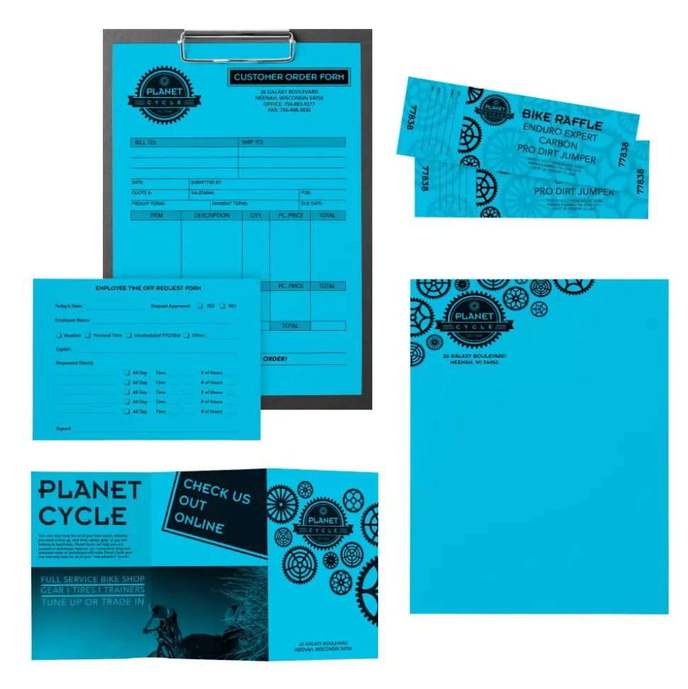 Astrobrights Color Multi-Use Printer & Copy Paper, 1 Ream, Lunar Blue, Letter (8.5" x 11"), 500 Sheets Per Ream, 24 Lb, 94 Brightness