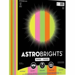 Astrobrights Color Multi-Use Printer & Copy Paper, 1 Ream, Neon Assortment, Letter (8.5