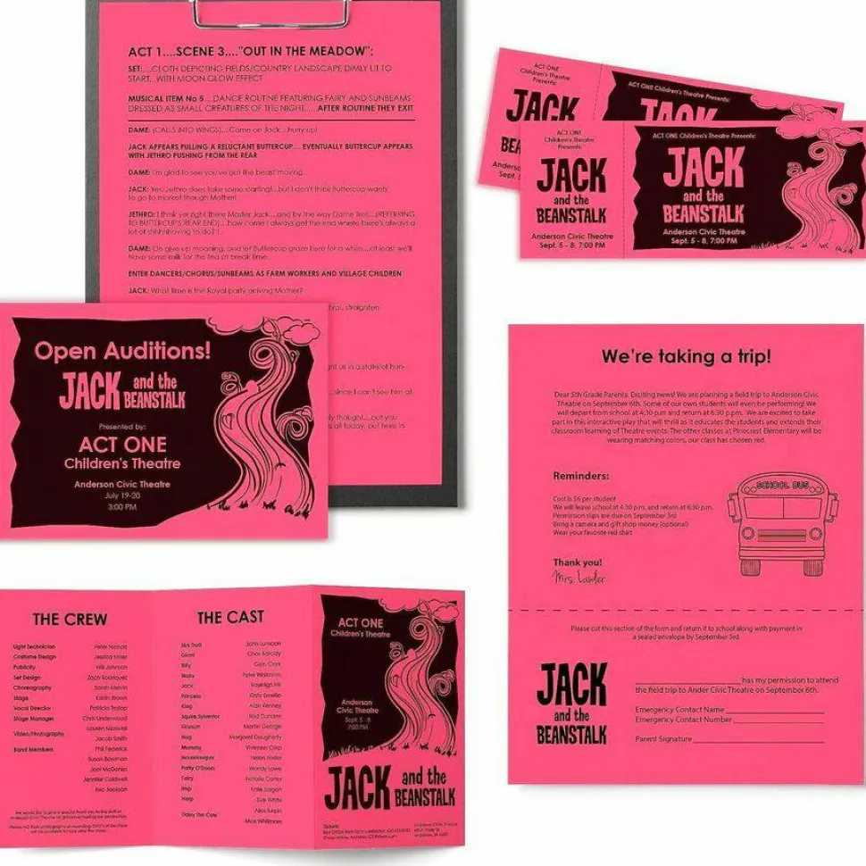 Astrobrights Color Multi-Use Printer & Copy Paper, Plasma Pink, Letter (8.5" x 11"), 500 Sheets Per Ream, 24 Lb, 94 Brightness