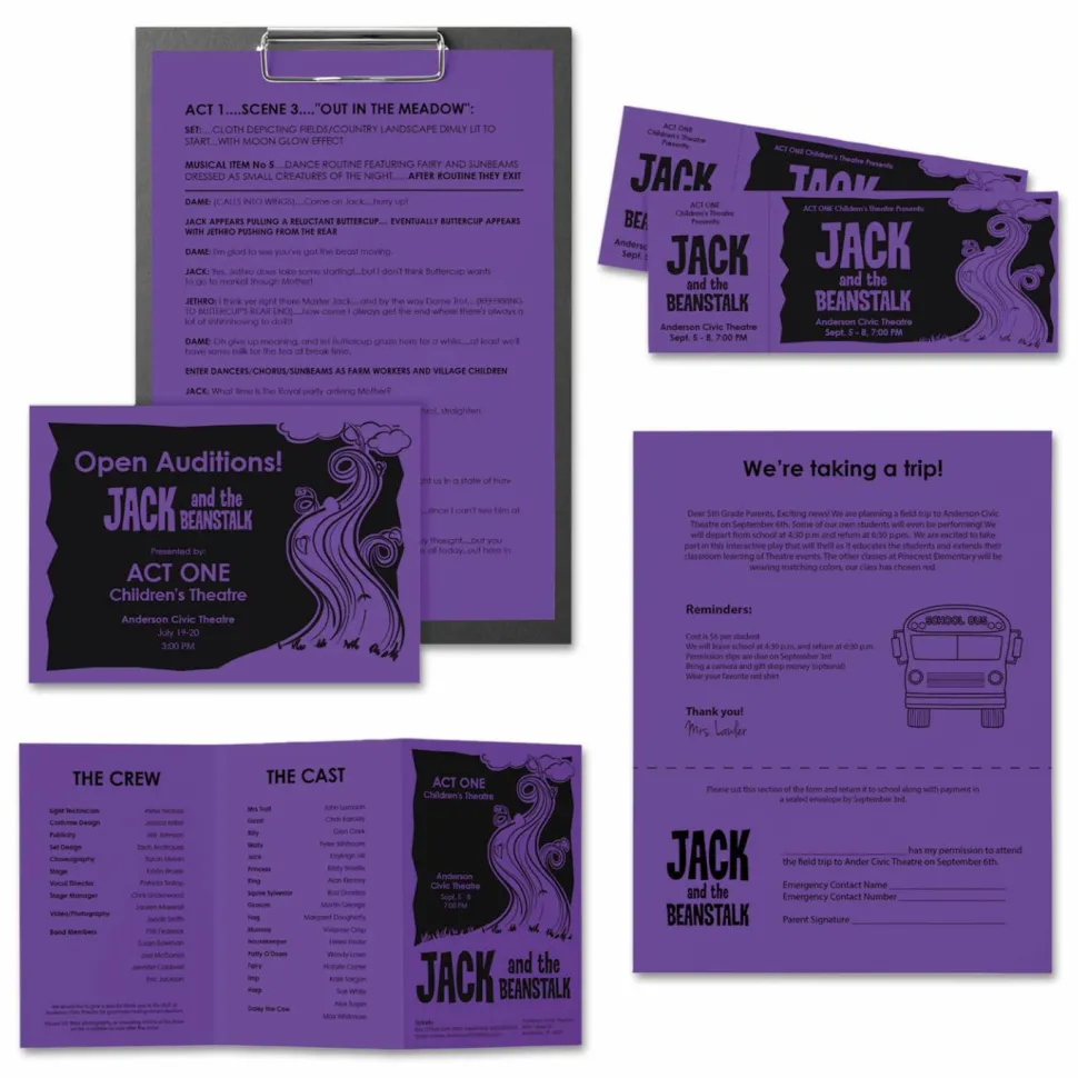 Astrobrights Color Multi-Use Printer & Copy Paper, 1 Ream, Gravity Grape, Letter (8.5" x 11"), 500 Sheets Per Ream, 24 Lb, 94 Brightness