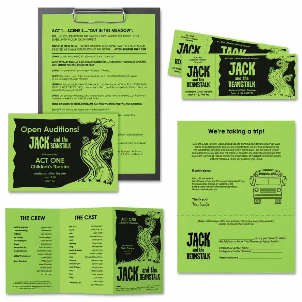 Astrobrights Color Paper, 24 lb Bond Weight, 8.5 x 11, Martian Green, 500/Ream
