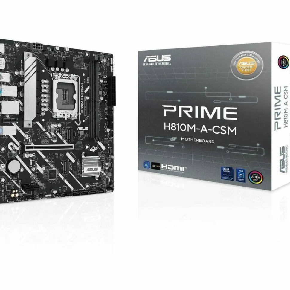 Asus Prime H810M-A-CSM Desktop Motherboard - Intel H810 Chipset - Socket LGA-1851 - Micro ATX