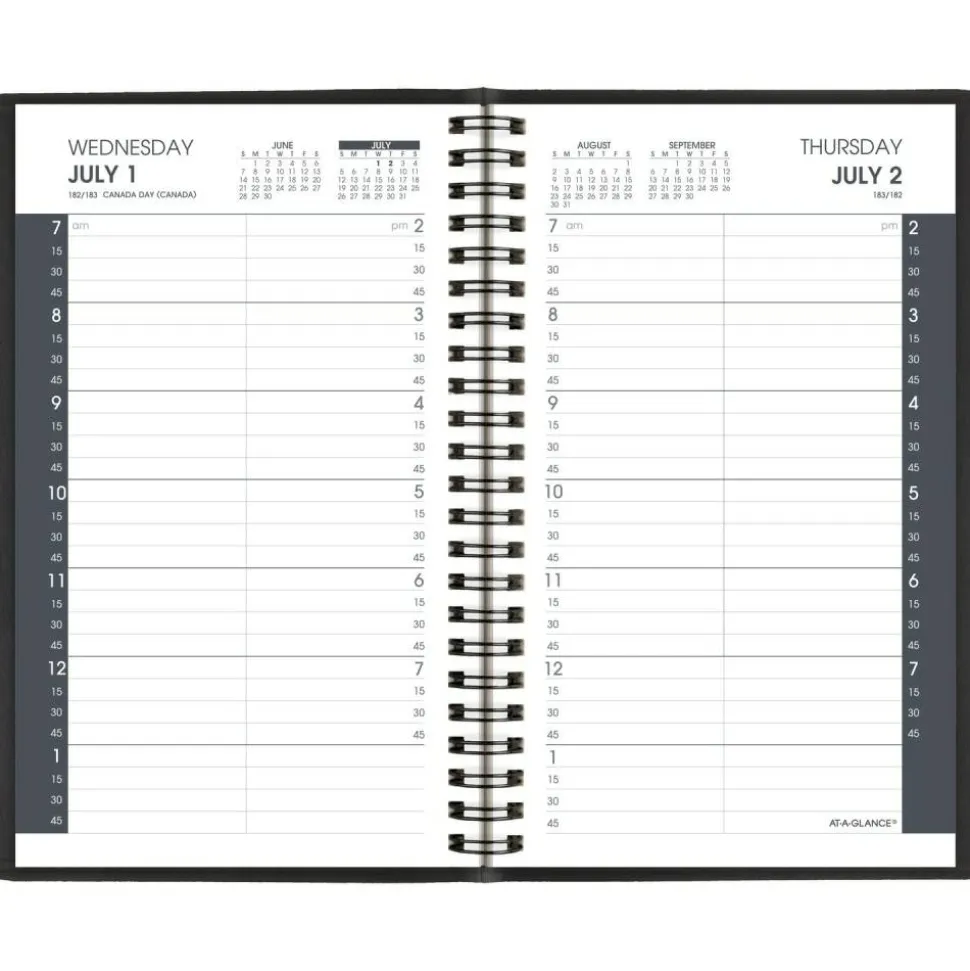 AT-A-GLANCE Academic 2026-2027 Daily Appointment Book Planner, Black, Small, 5" x 8", 2026 to 2027 Calendar