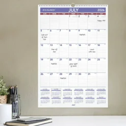 AT-A-GLANCE Academic 2026-2027 Monthly Wall Calendar, Large, 15 1/2