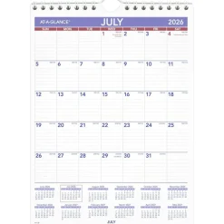 AT-A-GLANCE Academic 2026-2027 Monthly Wall Calendar, Medium, 15