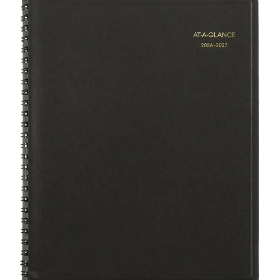 AT-A-GLANCE Academic 2026-2027 18-Month Monthly Planner, Black, Medium, 7" x 8 3/4", 2026 to 2027 Calendar