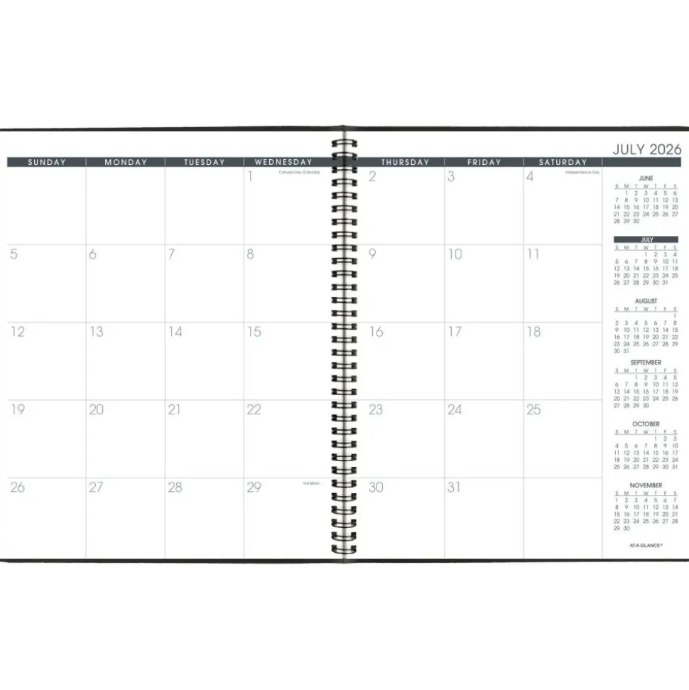 AT-A-GLANCE Academic 2026-2027 18-Month Monthly Planner, Black, Large, 9" x 11", 2026 to 2027 Calendar