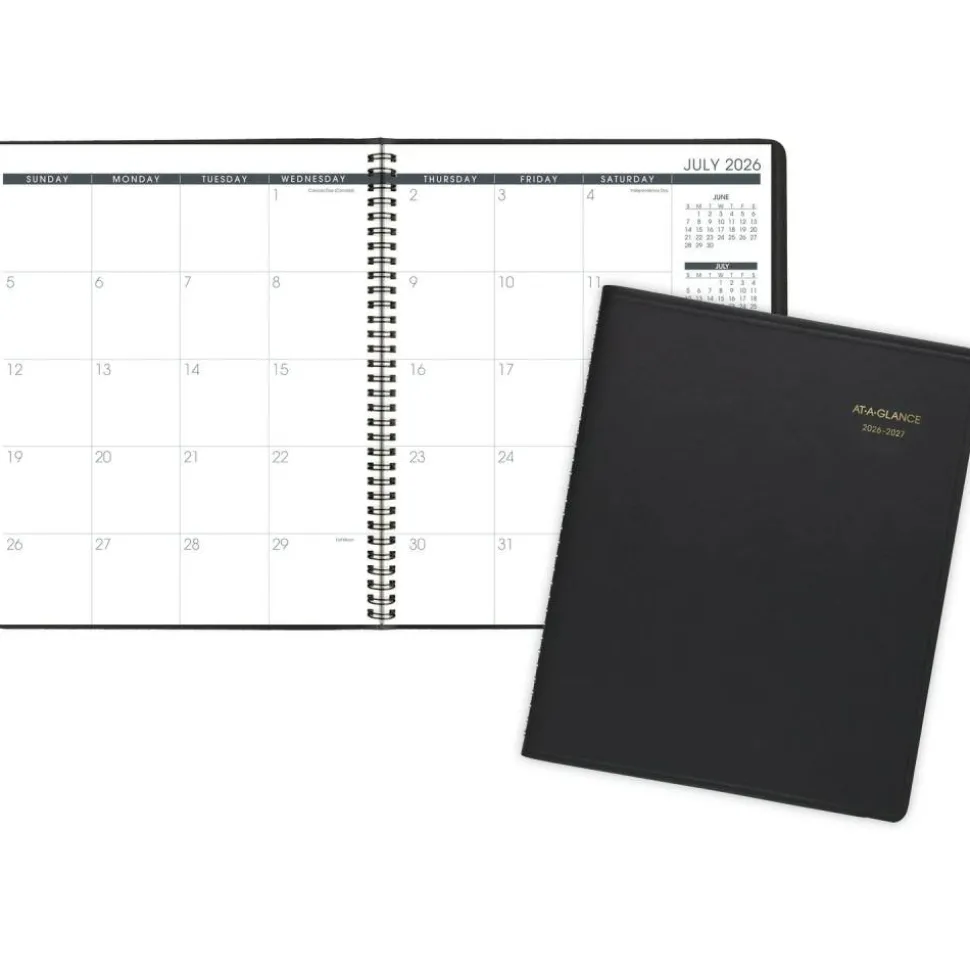 AT-A-GLANCE Academic 2026-2027 18-Month Monthly Planner, Black, Large, 9" x 11", 2026 to 2027 Calendar