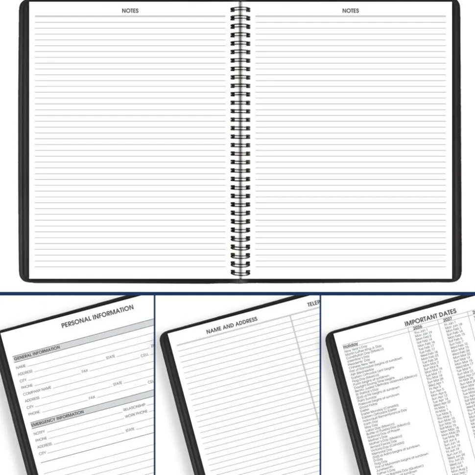 AT-A-GLANCE Academic 2026-2027 Weekly Appointment Book Planner, Black, Large, 8 1/4" x 11", 2026 to 2027 Calendar
