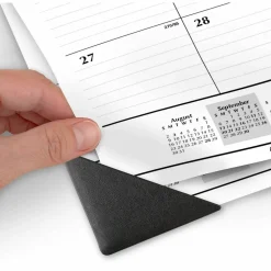 AT-A-GLANCE Academic Year Ruled Desk Pad, 21.75 x 17, White Sheets, Black Binding, Black Corners, 16-Month: Sept 2026 to Dec 2027, 2027 Calendar