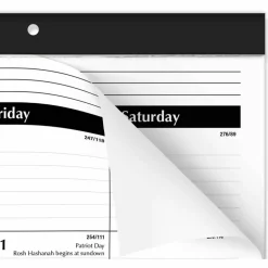 AT-A-GLANCE Academic Year Ruled Desk Pad, 21.75 x 17, White Sheets, Black Binding, Black Corners, 16-Month: Sept 2026 to Dec 2027, 2027 Calendar
