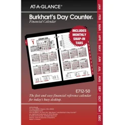 AT-A-GLANCE Burkhart's Day Counter Desk Calendar Refill, 4.5 x 7.38, White Sheets, 12-Month (Jan to Dec): 2027, 2027 Calendar