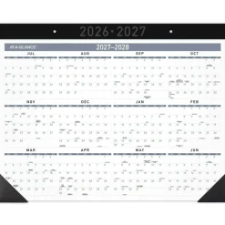 AT-A-GLANCE Contemporary Academic 2026-2027 Monthly Desk Pad Calendar, Standard, 21 3/4