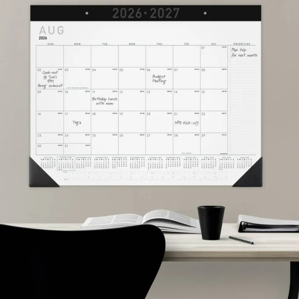 AT-A-GLANCE Contemporary Academic 2026-2027 Monthly Desk Pad Calendar, Standard, 21 3/4" x 17", 2026 to 2027 Calendar