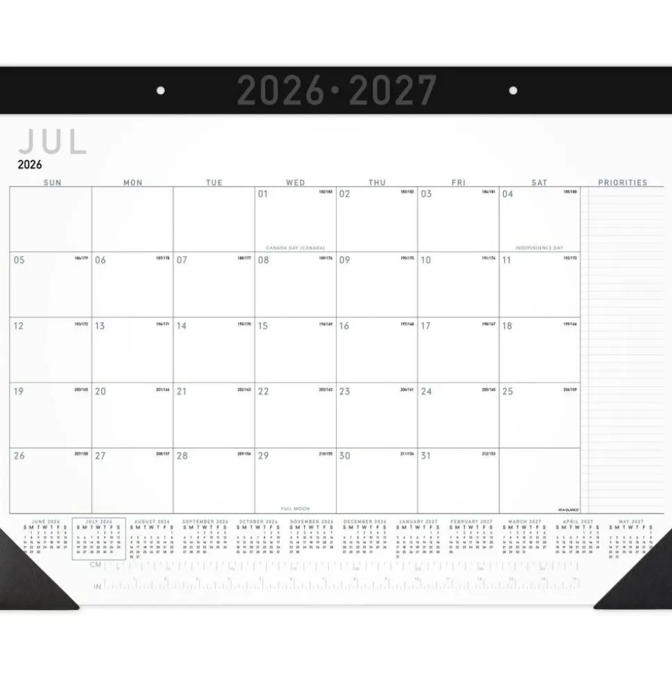 AT-A-GLANCE Contemporary Academic 2026-2027 Monthly Desk Pad Calendar, Standard, 21 3/4" x 17", 2026 to 2027 Calendar