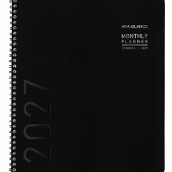 AT-A-GLANCE Contemporary Lite Monthly Planner, 11 x 9, Black Cover, 12-Month (Jan to Dec): 2027, 2027 Calendar