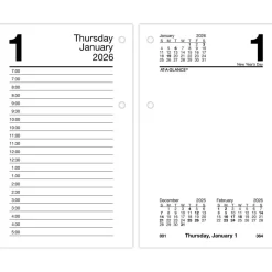AT-A-GLANCE 2026 Daily Loose-Leaf Desk Calendar Refill, Standard, 3 1/2