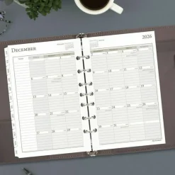 At-A-Glance Daily Monthly Planner Two Page Per Day Refill, Loose-Leaf, Desk Size, 2027 Calendar