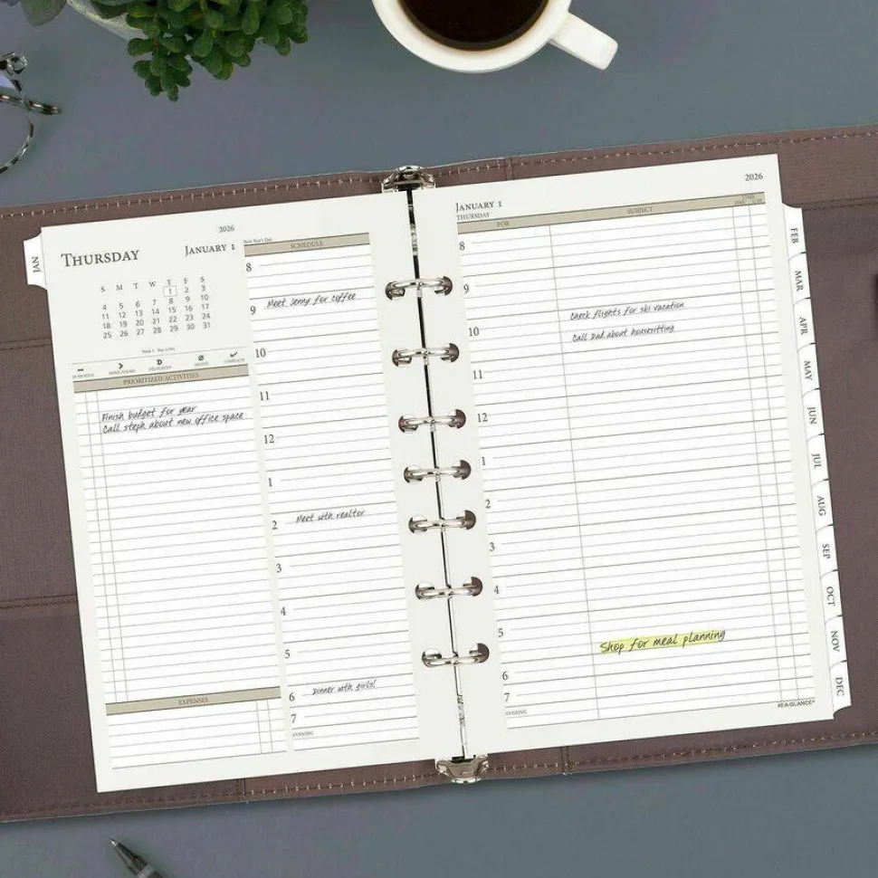 At-A-Glance Daily Monthly Planner Two Page Per Day Refill, Loose-Leaf, Desk Size, 2027 Calendar