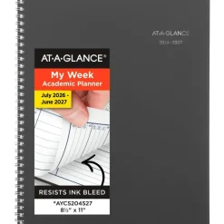 AT-A-GLANCE DayMinder Academic 2026-2027 Weekly Monthly Appointment Book Planner, Charcoal, Large, 8 1/2