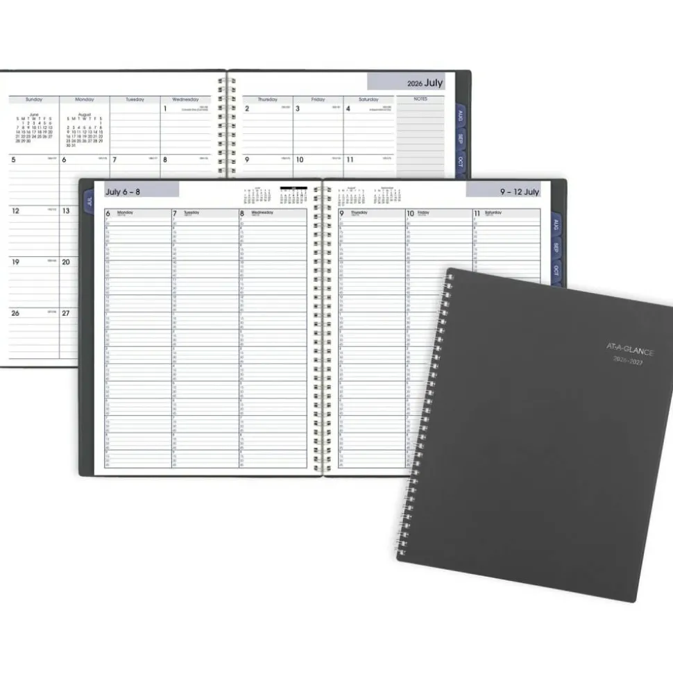 AT-A-GLANCE DayMinder Academic 2026-2027 Weekly Monthly Appointment Book Planner, Charcoal, Large, 8 1/2" x 11", 2026 to 2027 Calendar