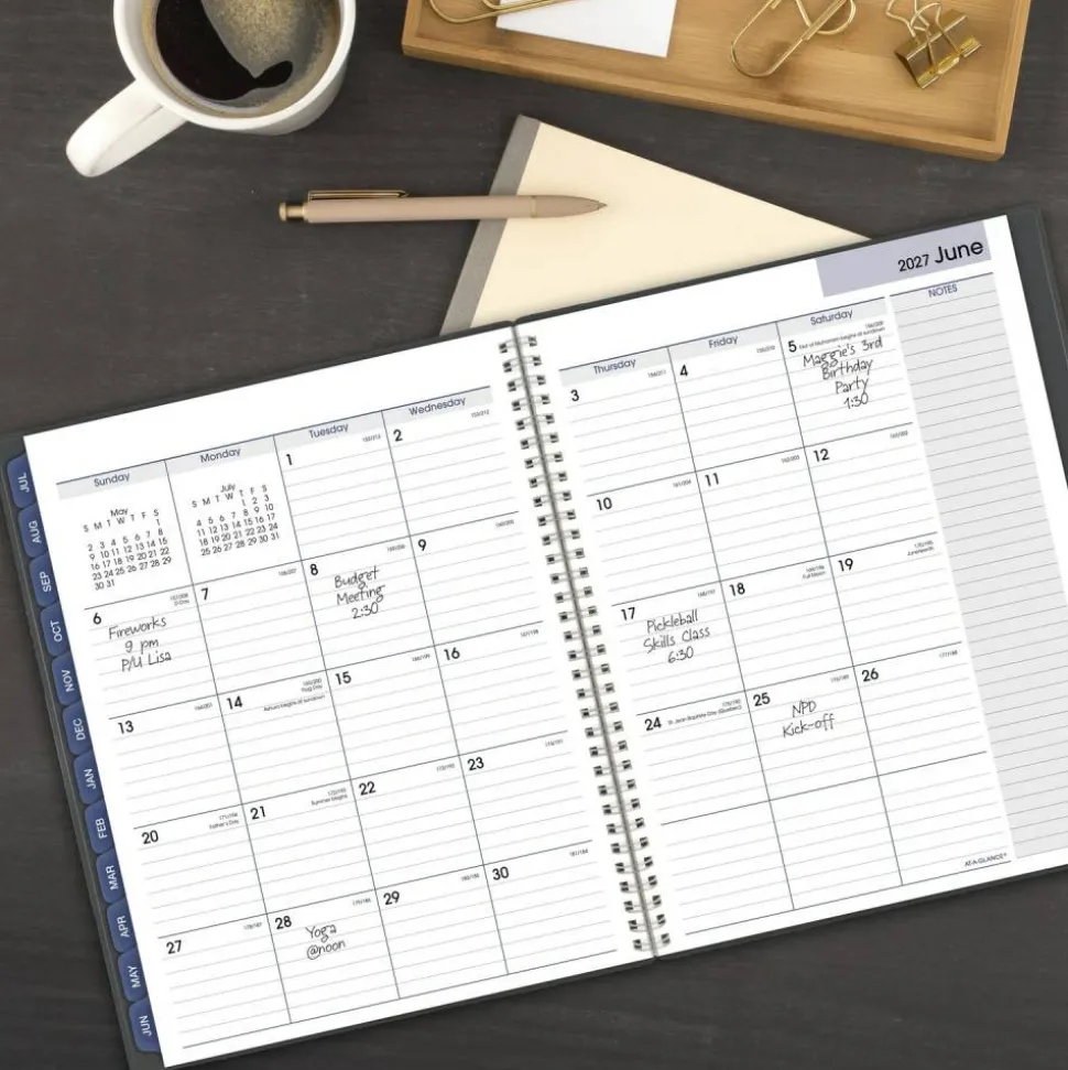 AT-A-GLANCE DayMinder Academic 2026-2027 Weekly Monthly Appointment Book Planner, Charcoal, Large, 8 1/2" x 11", 2026 to 2027 Calendar
