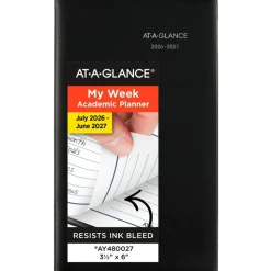 AT-A-GLANCE DayMinder Academic 2026-2027 Weekly Planner, Black, Pocket, 3 1/2" x 6", 2026 to 2027 Calendar