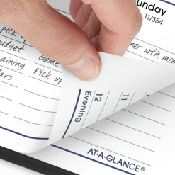AT-A-GLANCE DayMinder Block Format Weekly Appointment Book, 8.5 x 5.5, Black Cover, 12-Month (Jan to Dec): 2027, 2027 Calendar