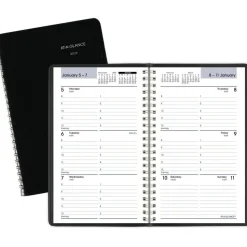 AT-A-GLANCE DayMinder Block Format Weekly Appointment Book, 8.5 x 5.5, Black Cover, 12-Month (Jan to Dec): 2027, 2027 Calendar