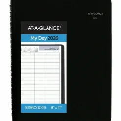 AT-A-GLANCE DayMinder Four-Person Group Daily Appointment Book, 11 x 8, Black Cover, 12-Month (Jan to Dec): 2027, 2027 Calendar