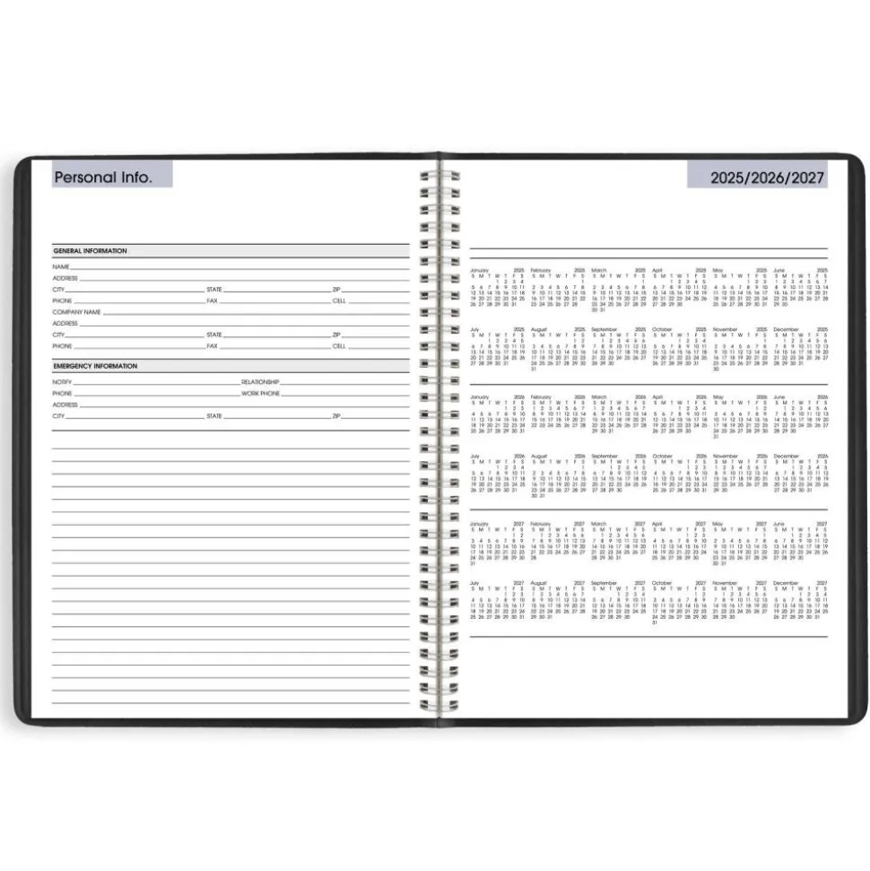 AT-A-GLANCE DayMinder Weekly Appointment Book, Vertical-Column Format, 11 x 8, Black Cover, 12-Month (Jan to Dec): 2027, 2027 Calendar