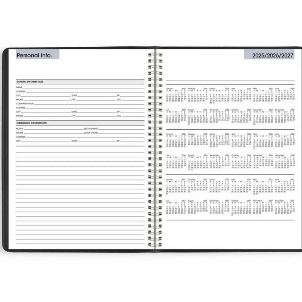 AT-A-GLANCE DayMinder Weekly Appointment Book, Vertical-Column Format, 11 x 8, Black Cover, 12-Month (Jan to Dec): 2027, 2027 Calendar
