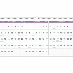AT-A-GLANCE Deluxe Three-Month Reference Wall Calendar, Horizontal Orientation, 24 x 12, White Sheets, 15-Month: Dec 2026 to Feb 2028, 2027 Calendar