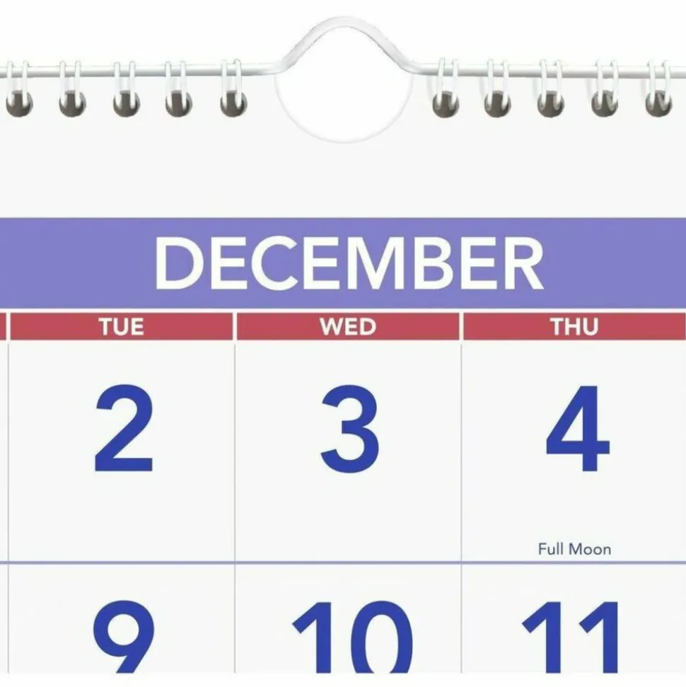 AT-A-GLANCE Deluxe Three-Month Reference Wall Calendar, Vertical Orientation, 12 x 27, White Sheets, 14-Month: Dec 2026 to Jan 2028, 2027 Calendar