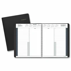 AT-A-GLANCE 24-Hour Daily Appointment Book, 11 x 8.5, Black Cover, 12-Month (Jan to Dec): 2027, 2027 Calendar