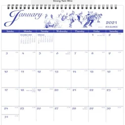 AT-A-GLANCE Illustrator's Edition Wall Calendar, Victorian Illustrations Artwork, 12 x 12, White/Blue Sheets, 12-Month (Jan to Dec): 2027, 2027 Calendar