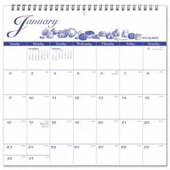AT-A-GLANCE Illustrator's Edition Wall Calendar, Victorian Illustrations Artwork, 12 x 12, White/Blue Sheets, 12-Month (Jan to Dec): 2027, 2027 Calendar