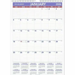 AT-A-GLANCE Monthly Wall Calendar with Ruled Daily Blocks, 12 x 17, White Sheets, 12-Month (Jan to Dec): 2027, 2027 Calendar