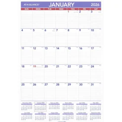 AT-A-GLANCE Monthly Wall Calendar with Ruled Daily Blocks, 20 x 30, White Sheets, 12-Month (Jan to Dec): 2027, 2027 Calendar